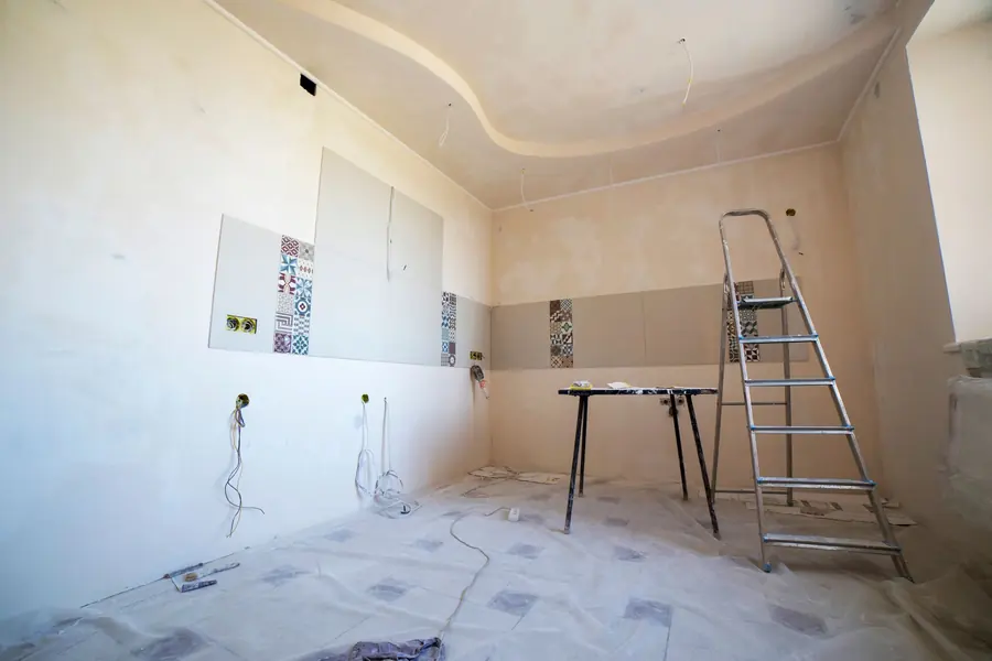 A house interior part way through a renovation.